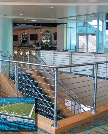 Circum round guardrail installation at the Jacksonville Jaguars Alltell Stadium, FL.