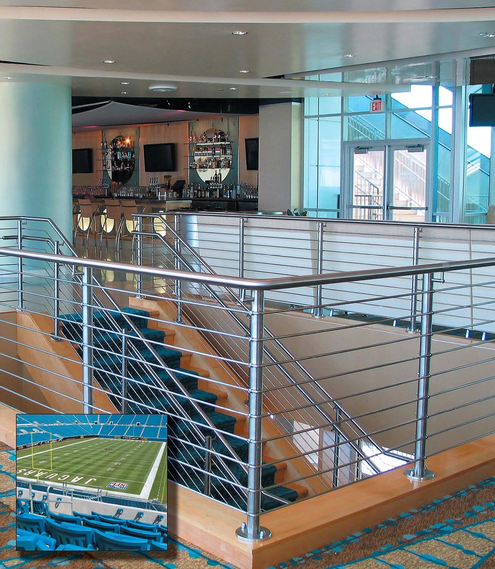 Circum round guardrail installation at the Jacksonville Jaguars Alltell Stadium, FL.