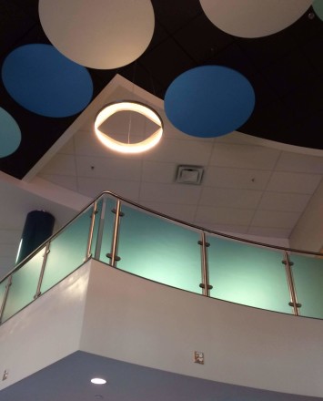 Circum guardrail with glass infill panel installation at the Clover Aquatic Center
