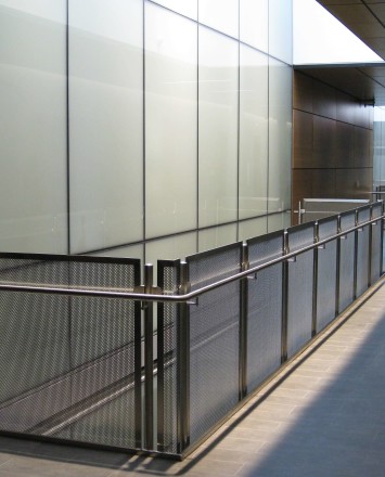 Circum handrail installation with stainless steel infill at Central Michigan University, MI.