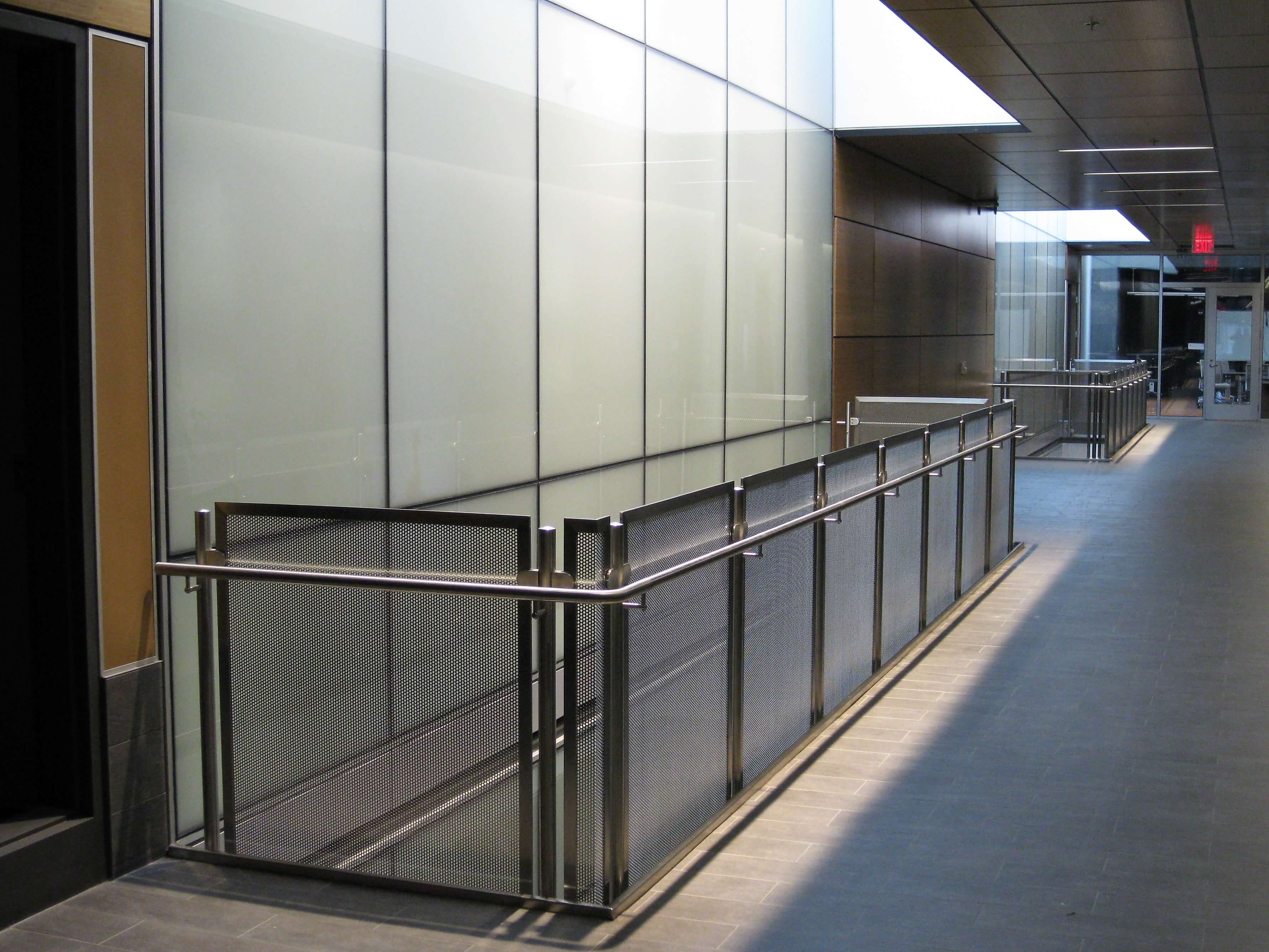 Circum handrail installation with stainless steel infill at Central Michigan University, MI.