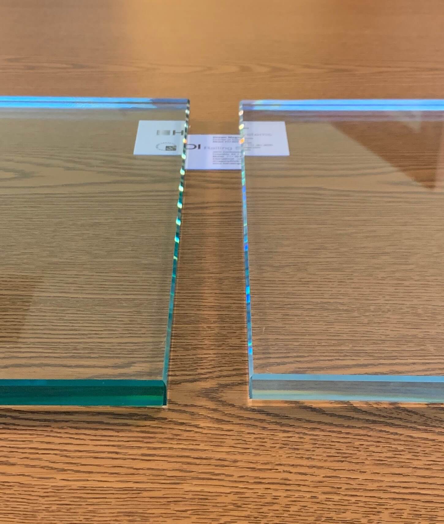 Glass Options: (left) Standard glass (right) Low Iron glass