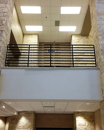 Hewi guardrail with infill rails at the Liberty Hills school, TX.