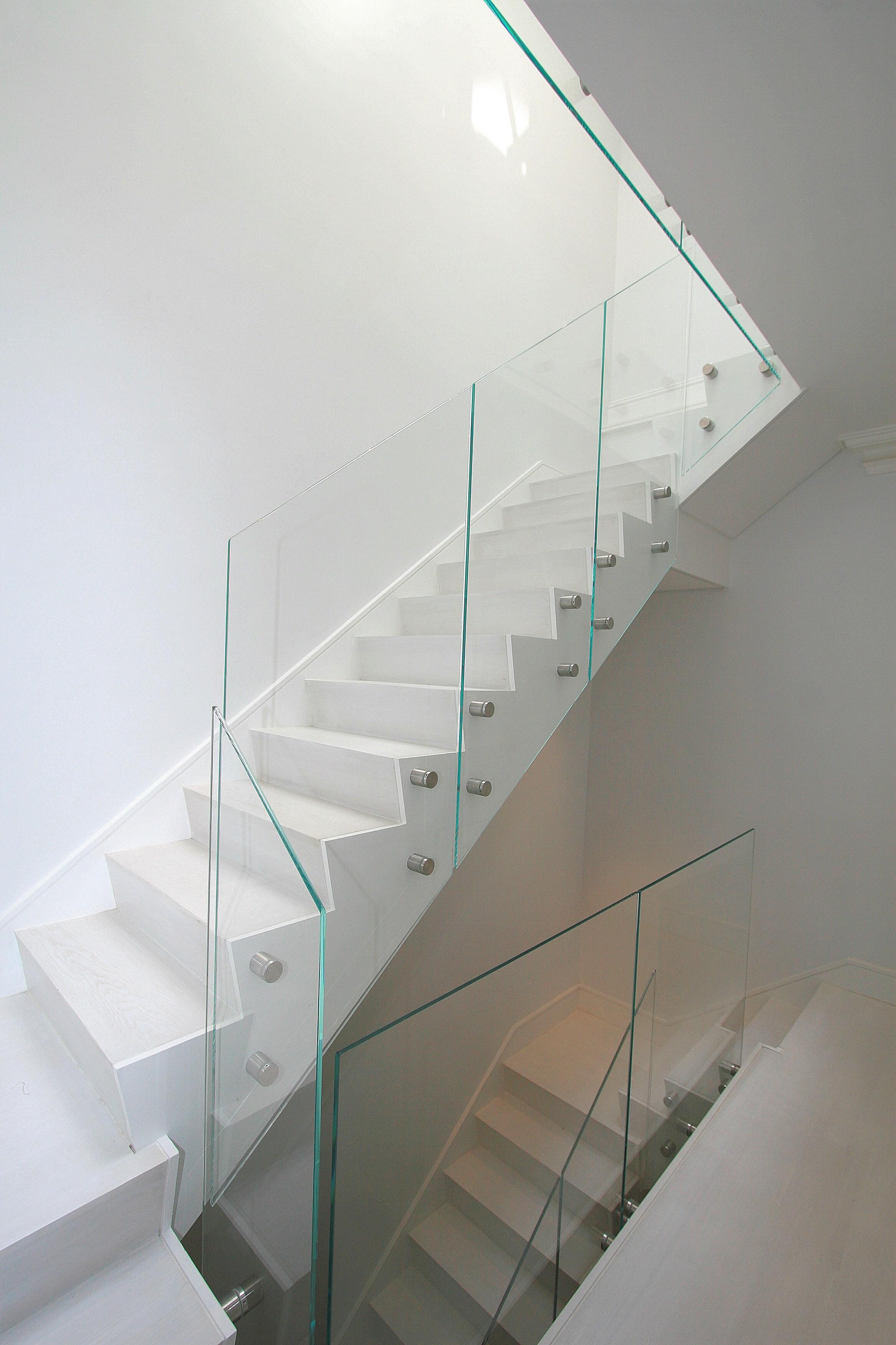 Skylit view of a Modern Private Residence NYC, NY, Optik guardrail with clear glass