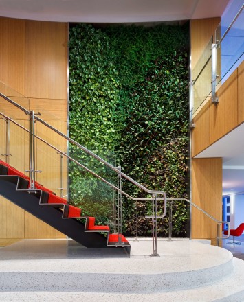 Ferric guardrail installation with clear glass infill at Squire Patton Boggs, Washington DC.