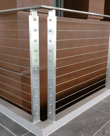View of Rock Valley College entrance, IL, Weld mounted posts, KOTO guardrail