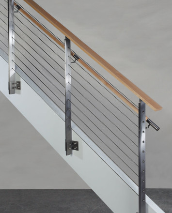 Side view of Koto cable handrail installation