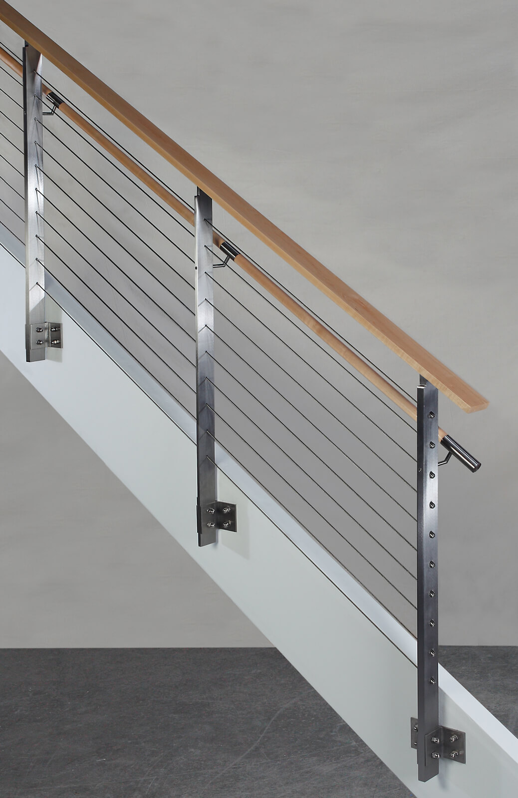 Side view of Koto cable handrail installation