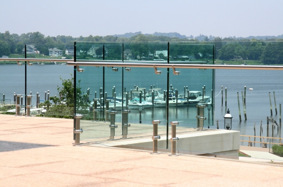 Glass deck banister