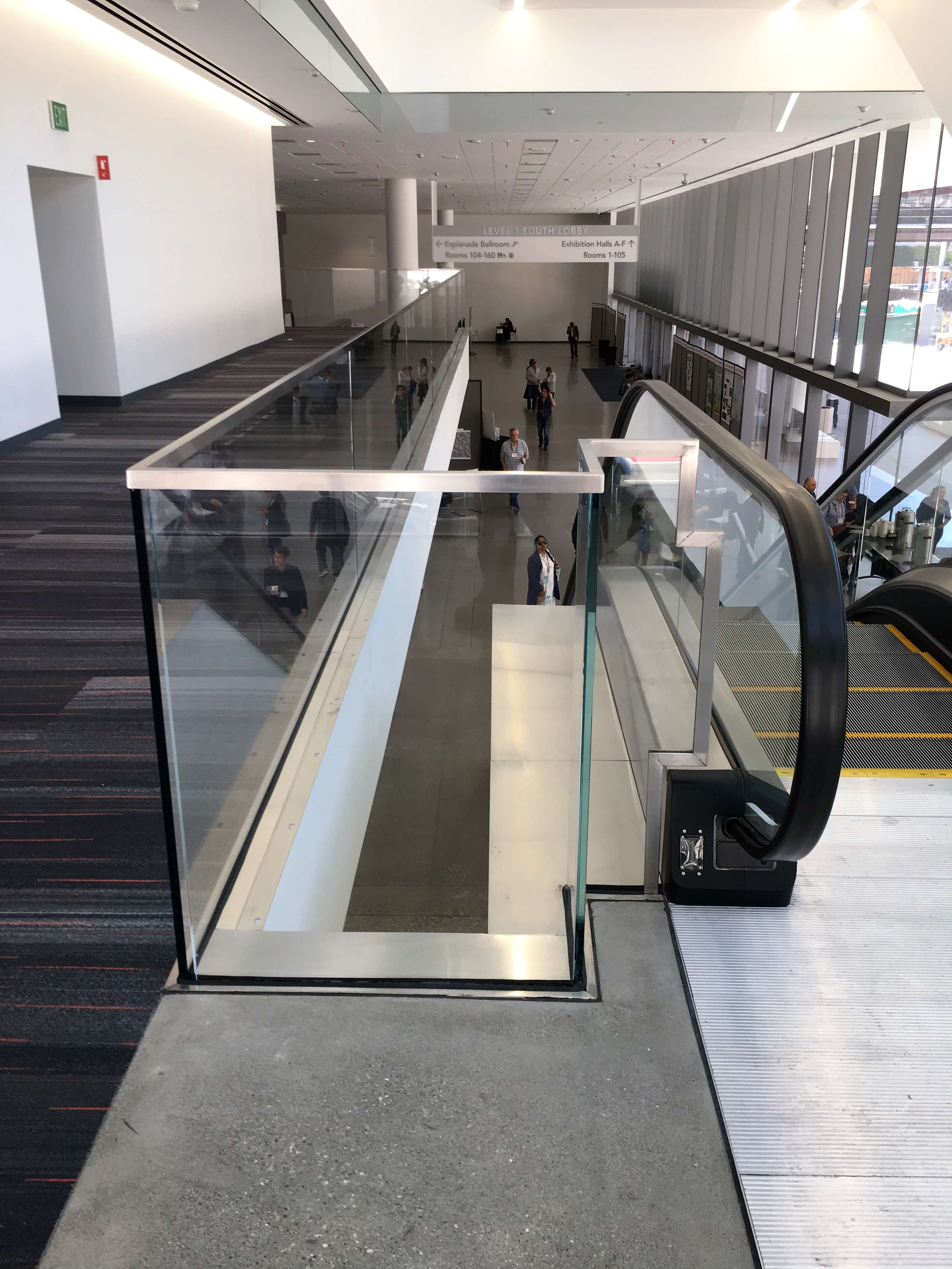 Moscone Center, San Francisco, CA, Optik Shoe with glass and structural U channel cap