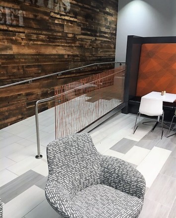 Morgan Stanley Office, NY, Optik Shoe with patterned infill glass