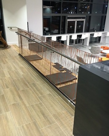 Morgan Stanley Office, NY, Optik Shoe with patterned infill glass
