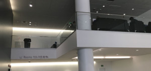 HDI Optik Boss Glass Railings provide second floor barrier at Moscone Center in San Francisco